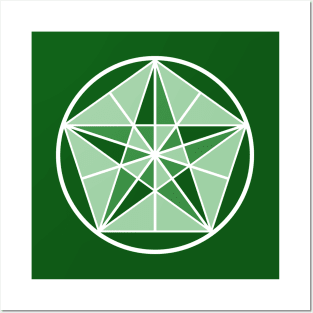 Green Crystal Star Posters and Art